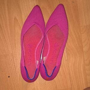 Rothy's | Pink Flats with Blue Detail
